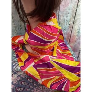 Vintage Multi Colored PINKS Scarf Made in Japan Designer Scarf